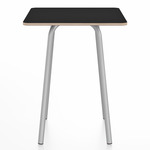 Parrish Square Cafe Table - Clear Anodized Aluminum / Black Laminate Plywood