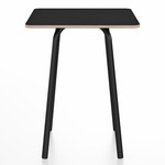 Parrish Square Cafe Table - Black Powder Coated Aluminum / Black Laminate Plywood