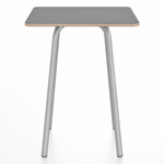 Parrish Square Cafe Table - Clear Anodized Aluminum / Grey Laminate Plywood
