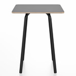 Parrish Square Cafe Table - Black Powder Coated Aluminum / Grey Laminate Plywood