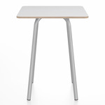 Parrish Square Cafe Table - Clear Anodized Aluminum / White Laminate Plywood