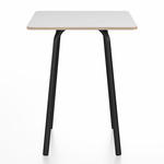 Parrish Square Cafe Table - Black Powder Coated Aluminum / White Laminate Plywood