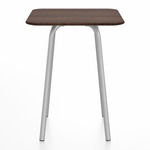 Parrish Square Cafe Table - Clear Anodized Aluminum / Walnut Plywood