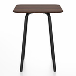 Parrish Square Cafe Table - Black Powder Coated Aluminum / Walnut Plywood