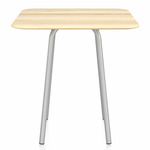 Parrish Square Cafe Table - Clear Anodized Aluminum / Accoya Wood