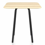 Parrish Square Cafe Table - Black Powder Coated Aluminum / Accoya Wood