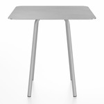 Parrish Square Cafe Table - Clear Anodized Aluminum / Hand Brushed Aluminum