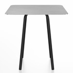 Parrish Square Cafe Table - Black Powder Coated Aluminum / Hand Brushed Aluminum