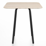 Parrish Square Cafe Table - Black Powder Coated Aluminum / Ash Plywood