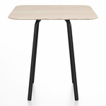 Parrish Square Cafe Table - Black Powder Coated Aluminum / Ash Plywood