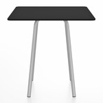 Parrish Square Cafe Table - Clear Anodized Aluminum / Black HPL