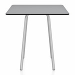 Parrish Square Cafe Table - Clear Anodized Aluminum / Grey HPL