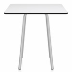 Parrish Square Cafe Table - Clear Anodized Aluminum / White HPL