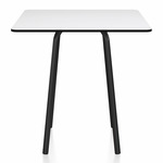 Parrish Square Cafe Table - Black Powder Coated Aluminum / White HPL