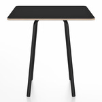 Parrish Square Cafe Table - Black Powder Coated Aluminum / Black Laminate Plywood