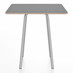 Parrish Square Cafe Table - Clear Anodized Aluminum / Grey Laminate Plywood