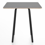 Parrish Square Cafe Table - Black Powder Coated Aluminum / Grey Laminate Plywood