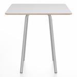 Parrish Square Cafe Table - Clear Anodized Aluminum / White Laminate Plywood