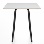 Parrish Square Cafe Table - Black Powder Coated Aluminum / White Laminate Plywood