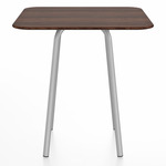 Parrish Square Cafe Table - Clear Anodized Aluminum / Walnut Plywood