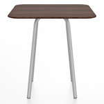 Parrish Square Cafe Table - Clear Anodized Aluminum / Walnut Plywood