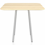 Parrish Square Cafe Table - Clear Anodized Aluminum / Accoya Wood