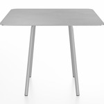 Parrish Square Cafe Table - Clear Anodized Aluminum / Hand Brushed Aluminum