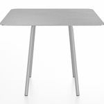 Parrish Square Cafe Table - Clear Anodized Aluminum / Hand Brushed Aluminum