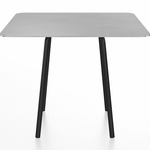 Parrish Square Cafe Table - Black Powder Coated Aluminum / Hand Brushed Aluminum