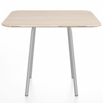 Parrish Square Cafe Table - Clear Anodized Aluminum / Ash Plywood