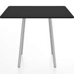Parrish Square Cafe Table - Clear Anodized Aluminum / Black HPL
