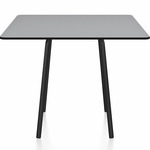 Parrish Square Cafe Table - Black Powder Coated Aluminum / Grey HPL