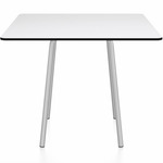 Parrish Square Cafe Table - Clear Anodized Aluminum / White HPL