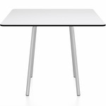 Parrish Square Cafe Table - Clear Anodized Aluminum / White HPL