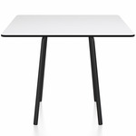 Parrish Square Cafe Table - Black Powder Coated Aluminum / White HPL