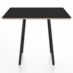 Parrish Square Cafe Table - Black Powder Coated Aluminum / Black Laminate Plywood