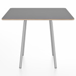 Parrish Square Cafe Table - Clear Anodized Aluminum / Grey Laminate Plywood