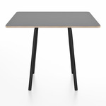 Parrish Square Cafe Table - Black Powder Coated Aluminum / Grey Laminate Plywood