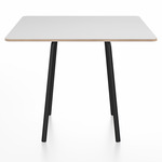 Parrish Square Cafe Table - Black Powder Coated Aluminum / White Laminate Plywood