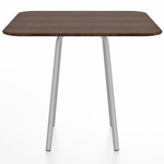 Parrish Square Cafe Table - Clear Anodized Aluminum / Walnut Plywood
