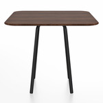 Parrish Square Cafe Table - Black Powder Coated Aluminum / Walnut Plywood