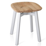 SU Stool - Clear Anodized Aluminum / Reclaimed Oak