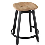 SU Bar/ Counter Stool - Black Anodized Aluminum / Reclaimed Oak