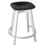 SU Bar/ Counter Stool - Clear Anodized Aluminum / Black