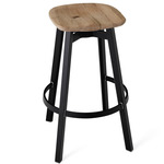 SU Bar/ Counter Stool - Black Anodized Aluminum / Reclaimed Oak