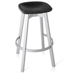 SU Bar/ Counter Stool - Clear Anodized Aluminum / Black