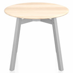 SU Low Round Table - Clear Anodized Aluminum / Accoya Wood