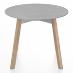 SU Low Round Table - Oak / Hand Brushed Aluminum