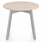 SU Low Round Table - Clear Anodized Aluminum / Ash Plywood