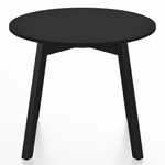 SU Low Round Table - Black Anodized Aluminum / Black HPL
